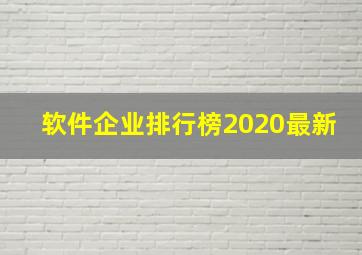 软件企业排行榜2020最新