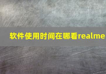 软件使用时间在哪看realme