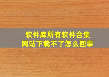 软件库所有软件合集网站下载不了怎么回事