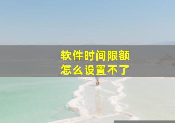 软件时间限额怎么设置不了