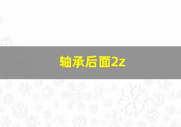 轴承后面2z