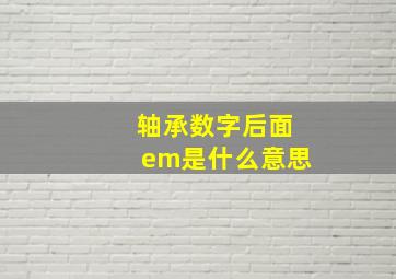 轴承数字后面em是什么意思