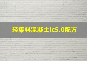 轻集料混凝土lc5.0配方