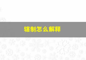 辖制怎么解释