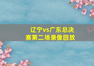 辽宁vs广东总决赛第二场录像回放