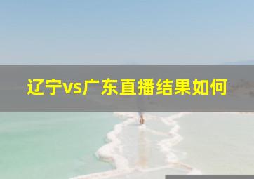 辽宁vs广东直播结果如何