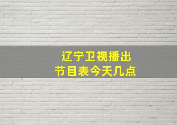 辽宁卫视播出节目表今天几点