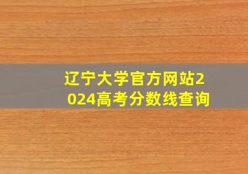 辽宁大学官方网站2024高考分数线查询