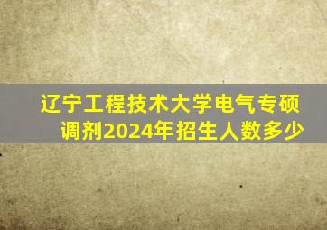 辽宁工程技术大学电气专硕调剂2024年招生人数多少