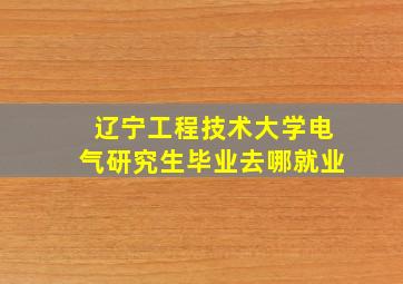 辽宁工程技术大学电气研究生毕业去哪就业