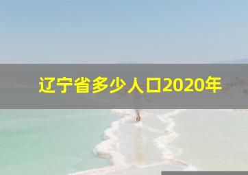 辽宁省多少人口2020年