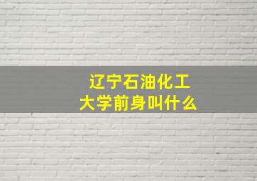 辽宁石油化工大学前身叫什么