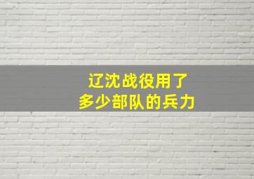 辽沈战役用了多少部队的兵力