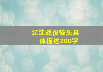 辽沈战役镜头具体描述200字