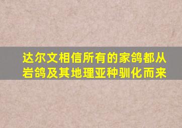 达尔文相信所有的家鸽都从岩鸽及其地理亚种驯化而来