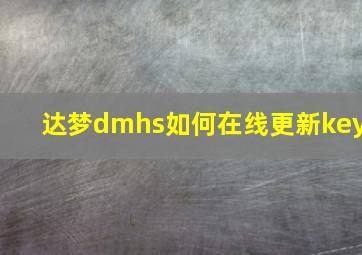 达梦dmhs如何在线更新key