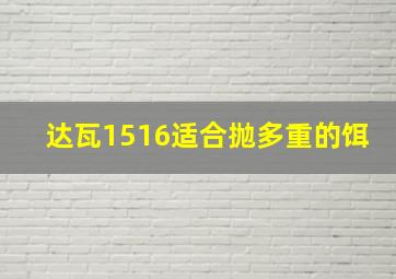 达瓦1516适合抛多重的饵