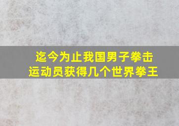 迄今为止我国男子拳击运动员获得几个世界拳王