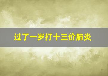 过了一岁打十三价肺炎