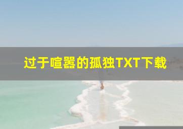 过于喧嚣的孤独TXT下载