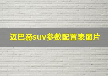 迈巴赫suv参数配置表图片