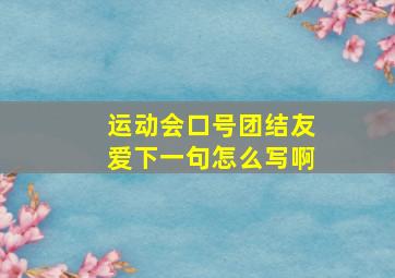 运动会口号团结友爱下一句怎么写啊