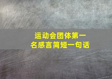 运动会团体第一名感言简短一句话