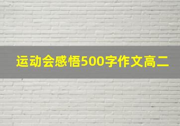 运动会感悟500字作文高二