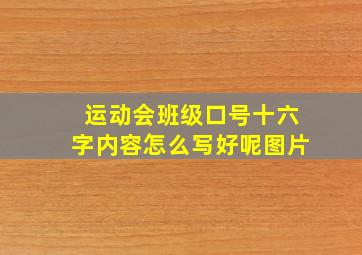 运动会班级口号十六字内容怎么写好呢图片