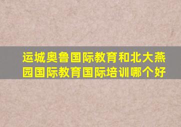 运城奥鲁国际教育和北大燕园国际教育国际培训哪个好