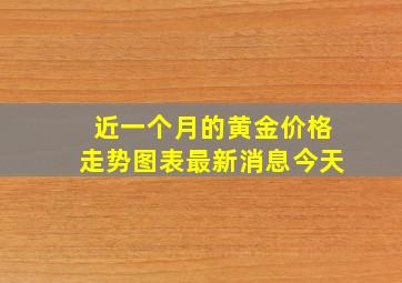 近一个月的黄金价格走势图表最新消息今天