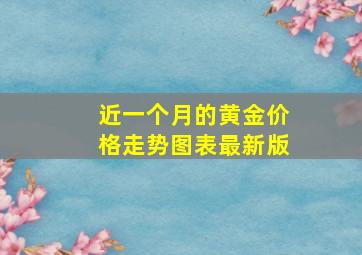 近一个月的黄金价格走势图表最新版