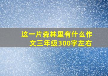 这一片森林里有什么作文三年级300字左右