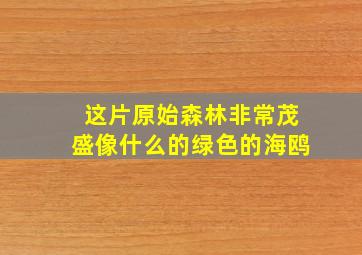 这片原始森林非常茂盛像什么的绿色的海鸥