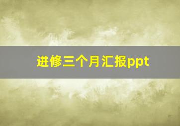 进修三个月汇报ppt