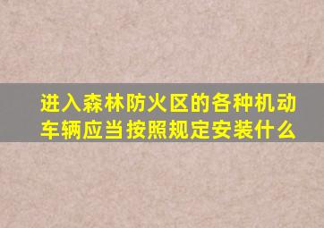 进入森林防火区的各种机动车辆应当按照规定安装什么