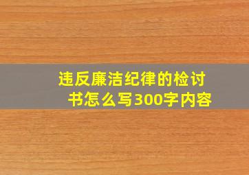 违反廉洁纪律的检讨书怎么写300字内容