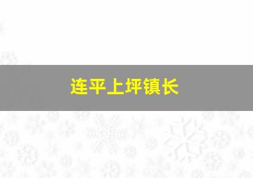 连平上坪镇长