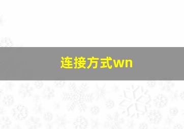 连接方式wn