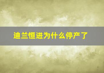 迪兰恒进为什么停产了