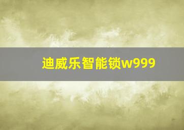 迪威乐智能锁w999