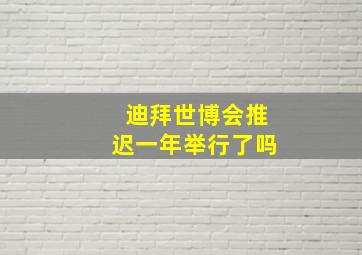 迪拜世博会推迟一年举行了吗