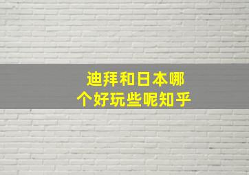 迪拜和日本哪个好玩些呢知乎