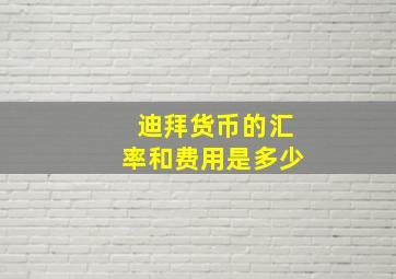 迪拜货币的汇率和费用是多少