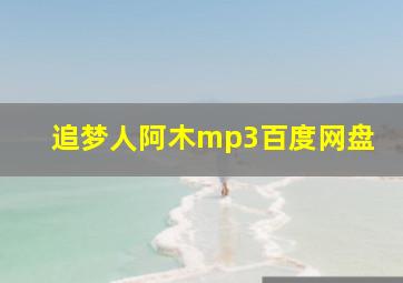 追梦人阿木mp3百度网盘