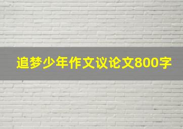 追梦少年作文议论文800字