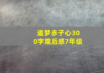 追梦赤子心300字观后感7年级