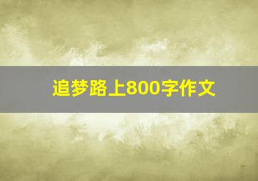 追梦路上800字作文