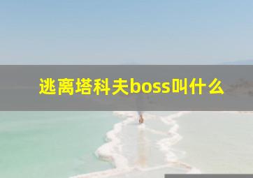 逃离塔科夫boss叫什么