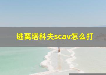 逃离塔科夫scav怎么打